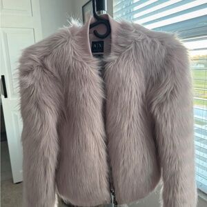 Women's Pink Faux Fur Jacket